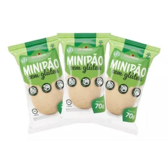 Kit Mini Pão Vegano Sem Glúten Leite E Lactose 70g - Svb