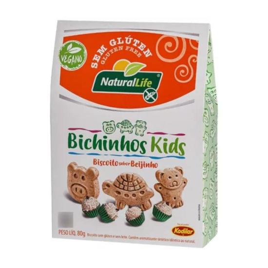 Biscoito Bichinhos Kids Beijinho Sem Glúten 80g Natural Life