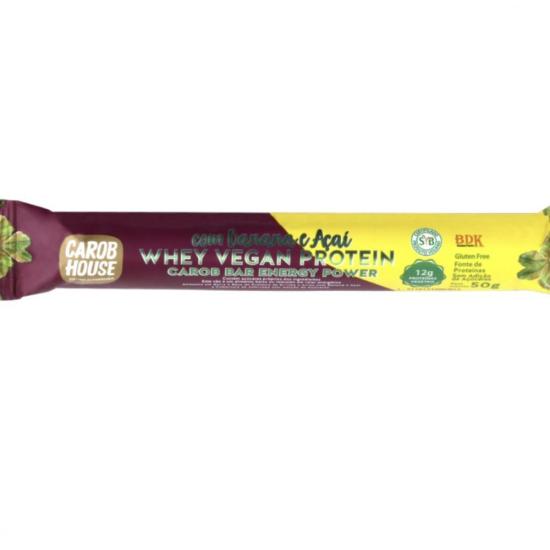CAROB HOUSE WHEY VEGAN COM BANANA E AÇAÍ