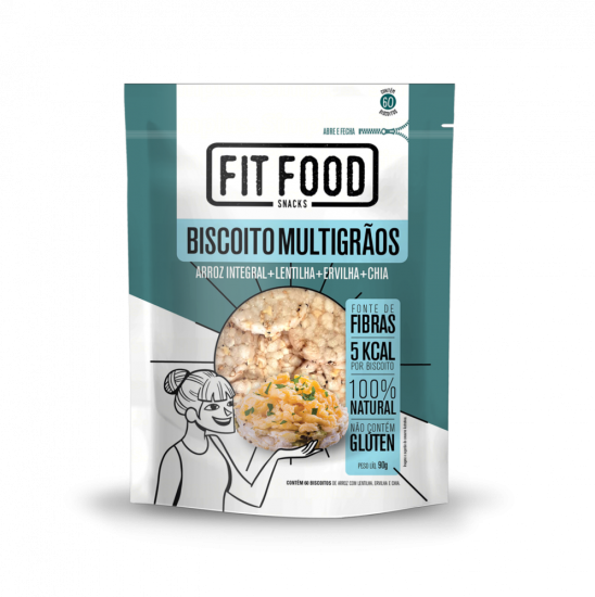 BISCOITO DE ARROZ INTEGRAL COM LENTILHA, ERVILHA E CHIA